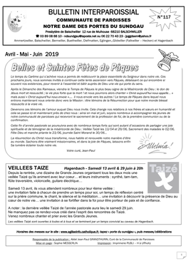 Bulletin Interparoissial N°117 Communaute De Paroisses
