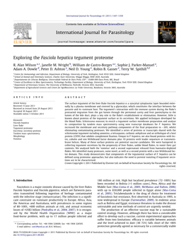 Exploring the Fasciola Hepatica Tegument Proteome ⇑ R