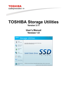 TOSHIBA Storage Utilities Version 3.11