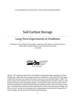 Soil Carbon Storage