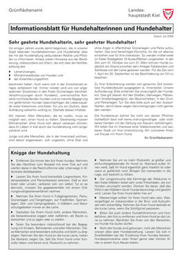 Informationsblatt Für Hundehalterinnen Und Hundehalter