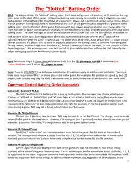 The “Slotted” Batting Order