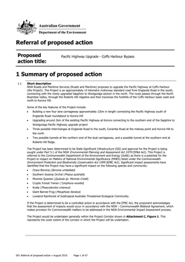 Referral of Proposed Action