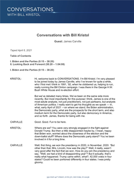 Conversations with Bill Kristol