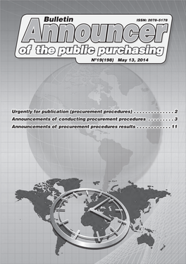 Of the Public Purchasing Announcernº19(198) May 13, 2014