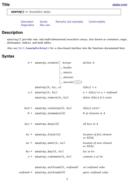 Asarray() Provides One- and Multi-Dimensional Associative Arrays, Also Known As Containers, Maps, Dictionaries, Indices, and Hash Tables