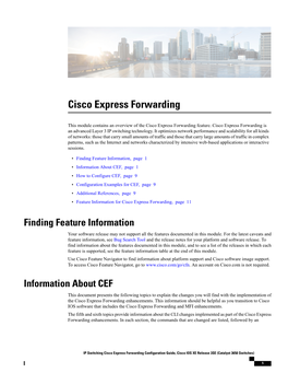 IP Switching Cisco Express Forwarding Configuration Guide, Cisco IOS XE Release 3SE (Catalyst 3650 Switches)