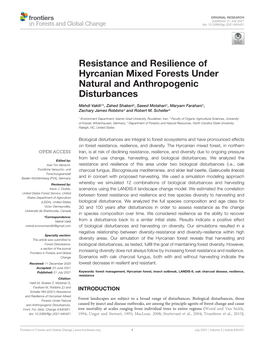 Resistance and Resilience of Hyrcanian Mixed Forests Under Natural and Anthropogenic Disturbances