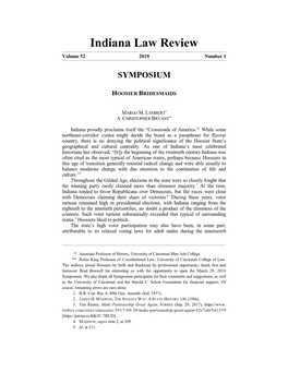 Indiana Law Review Volume 52 2019 Number 1