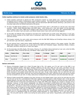 Market Wrap February 22, 2021