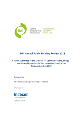 TG4 Annual Public Funding Review 2012
