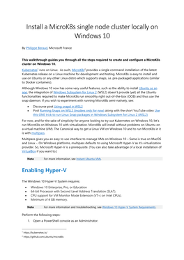 Install a Microk8s Single Node Cluster Locally on Windows 10