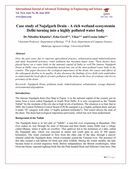 Case Study of Najafgarh Drain