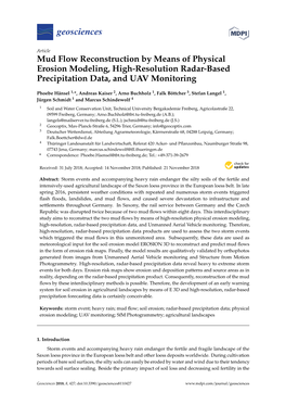 Mud Flow Reconstruction by Means of Physical Erosion Modeling, High-Resolution Radar-Based Precipitation Data, and UAV Monitoring