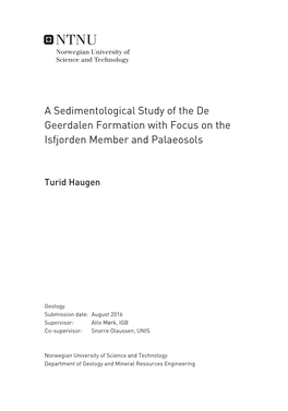 A Sedimentological Study of the De Geerdalen Formation with Focus on the Isfjorden Member and Palaeosols