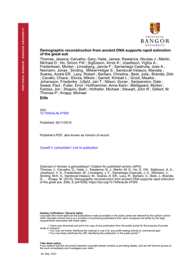 Demographic Reconstruction from Ancient DNA Supports Rapid Extinction