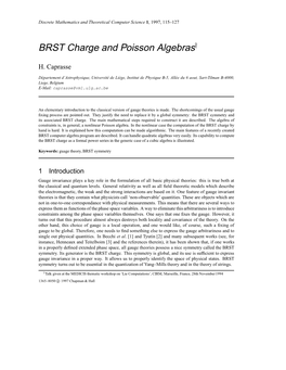 BRST Charge and Poisson Algebrasy