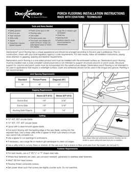 Porch Flooring Installation Instructions Made with Eovations™ Technology