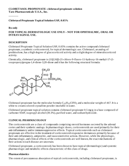 Clobetasol Propionate Topical Solution USP, 0.05%