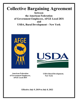 Collective Bargaining Agreement Between the American Federation of Government Employees, AFGE Local 2831 and USDA, Rural Development – New York