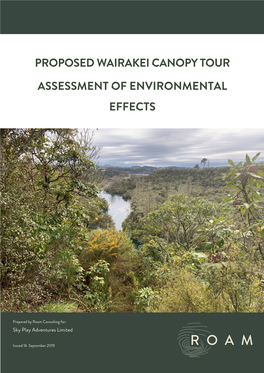 Proposed Wairakei Canopy Tour Assessment Of