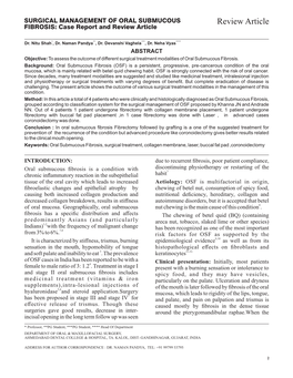 Review Article FIBROSIS: Case Report and Review Article