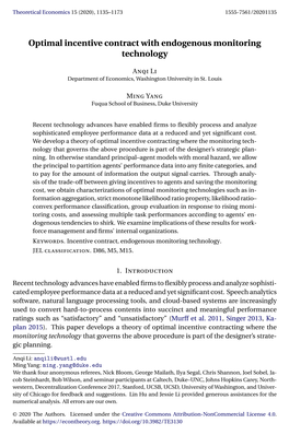 Optimal Incentive Contract with Endogenous Monitoring Technology