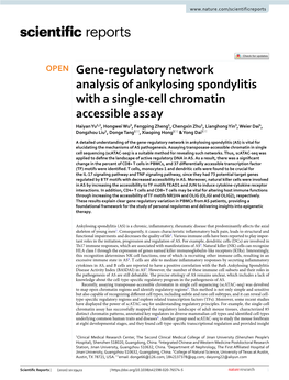 Gene-Regulatory Network Analysis of Ankylosing Spondylitis with a Single