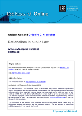 Rationalism in Public Law