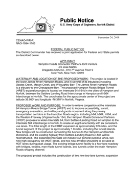 Corps 10 and 404 Public Notice