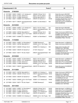 Calendrier Prévisionnel D3 Poule C