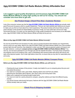 2Gig GCCDMV CDMA Cell Radio Module (White) Affordable Deal