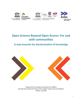 Open Science Beyond Open Access: for and with Communities a Step Towards the Decolonization of Knowledge