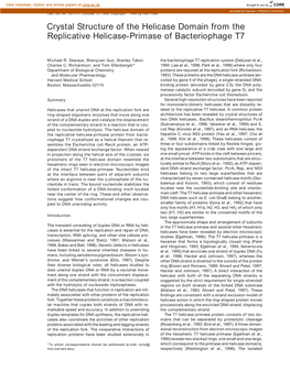 Crystal Structure of the Helicase Domain from the Replicative Helicase-Primase of Bacteriophage T7