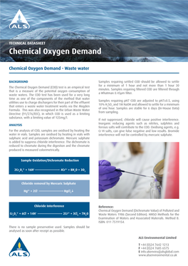 COD (Chemical Oxygen Demand)
