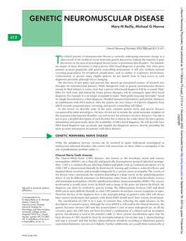 Genetic Neuromuscular Disease *