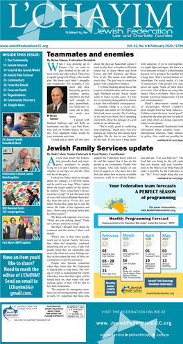 Teammates and Enemies Jewish Family Services Update