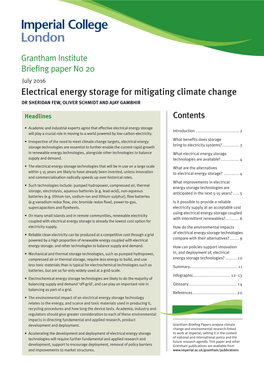 Electrical Energy Storage for Mitigating Climate Change DR SHERIDAN FEW, OLIVER SCHMIDT and AJAY GAMBHIR