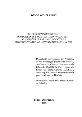 As Canções De Palhaços Cantores: Do Circo-Teatro Às Novas Mídias – 1951 a 2001