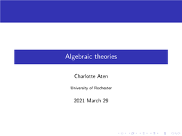 Algebraic Theories