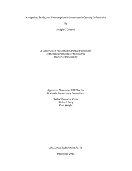 Navigation, Trade, and Consumption in Seventeenth Century Oxfordshire