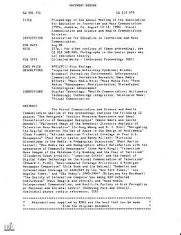 Proceedings of the Annual Meeting of the Association for Education in Journalism and Mass Communication (79Th, Anaheim, CA, August 10-13, 1996)