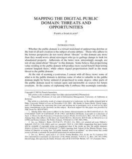 Mapping the Digital Public Domain: Threats and Opportunities