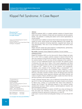Klippel Feil Syndrome: a Case Report