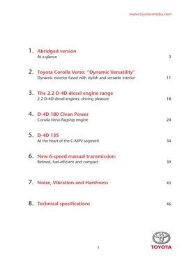 1. Abridged Version 2. Toyota Corolla Verso: “Dynamic Versatility”