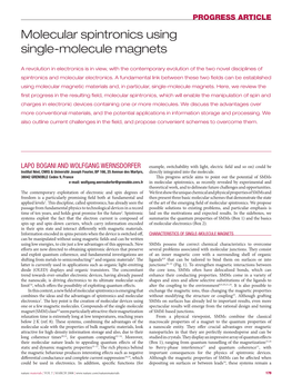 Molecular Spintronics Using Single-Molecule Magnets