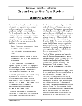 Travis Air Force Base, California Groundwater Five-Year Review