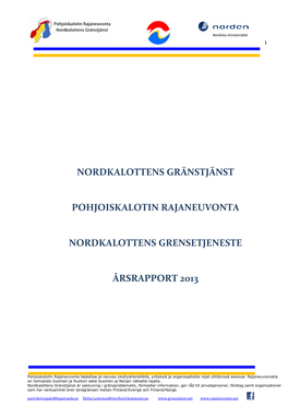 Nordkalottens Gränstjänst – Årsrapport 2013