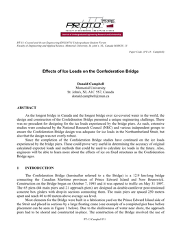 Effects of Ice Loads on the Confederation Bridge