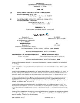 GARMIN LTD. (Exact Name of Registrant As Specified in Its Charter)